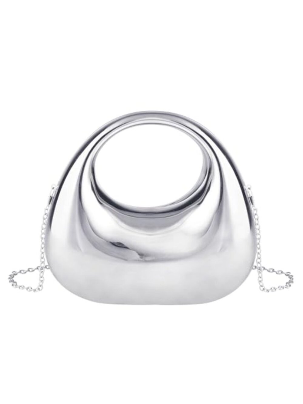 YYW Evening Clutch Purse Mini Moon Shape Top-handle Hobo Bag Unique Evening